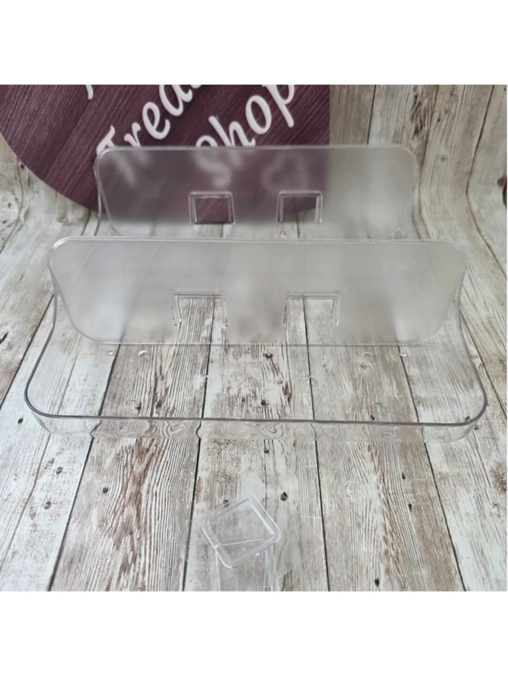 Clear Plastic Bathroom Storage Shelves 2 pcs NWOT